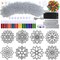 24 Sets Lotus Flower Suncatcher Wind Chimes Decorations DIY Window Paint Art Stickers Craft Kits Flower Sun Catchers for Kids Classroom Birthday Summer Party Activities Art Project
